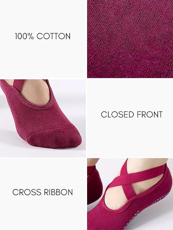 MAGIC SELECT - Calcetines de Yoga Antideslizantes (Pack de 3)