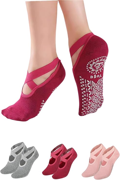 MAGIC SELECT - Calcetines de Yoga Antideslizantes (Pack de 3)