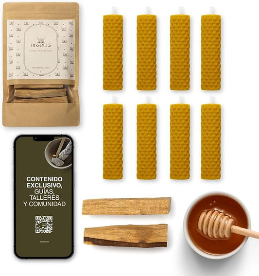 Ritual de Luz y Propósito – Velas de Miel de Abeja & Palo