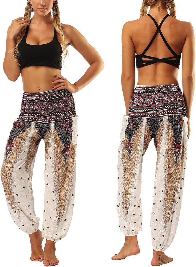 Nuofengkudu Pantalones Hippies Tailandeses para Mujer