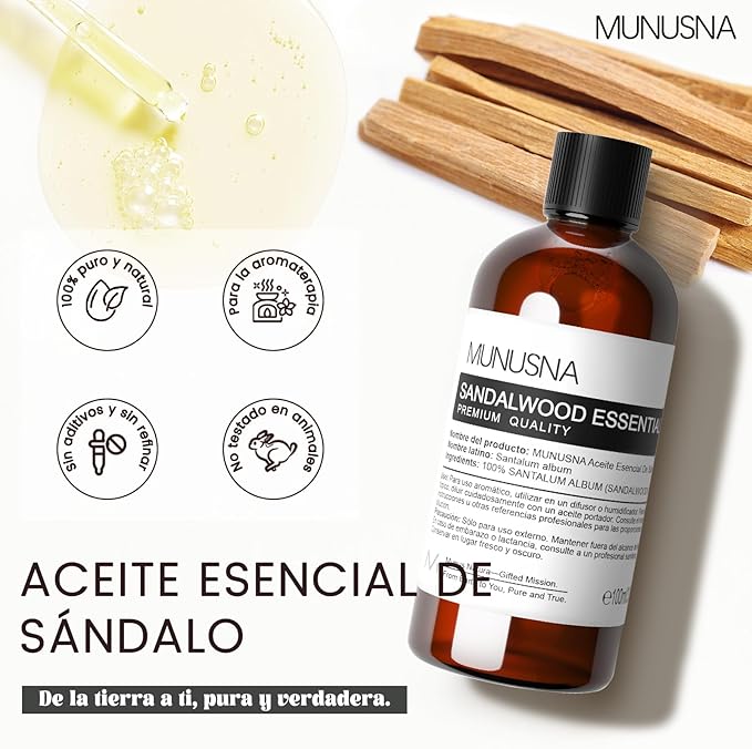 Aceite Esencial de Sándalo 100% Puro