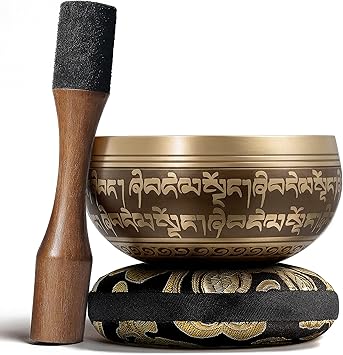 uego de Cuencos Cantores Tibetanos Grabados a Mano