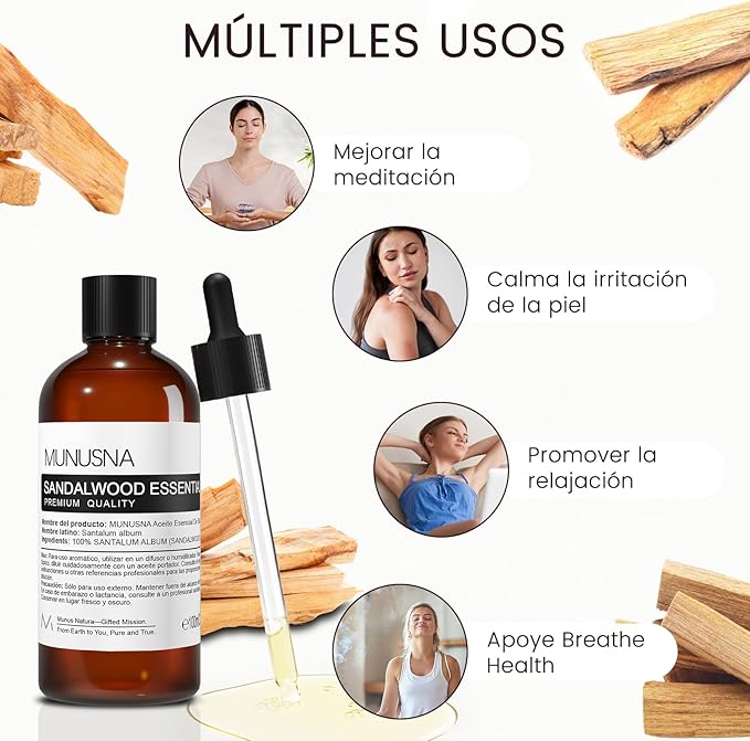 Aceite Esencial de Sándalo 100% Puro