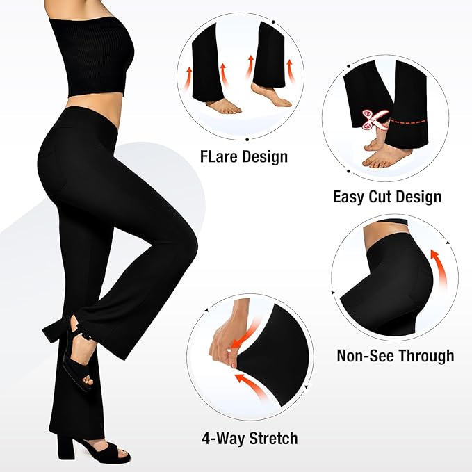 SINOPHANT Pantalones de Yoga Acampanados para Mujer