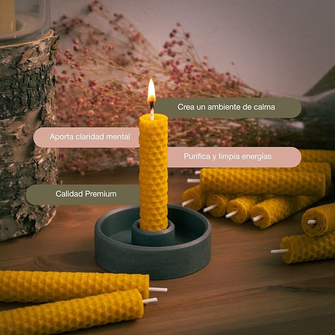Ritual de Luz y Propósito – Velas de Miel de Abeja & Palo