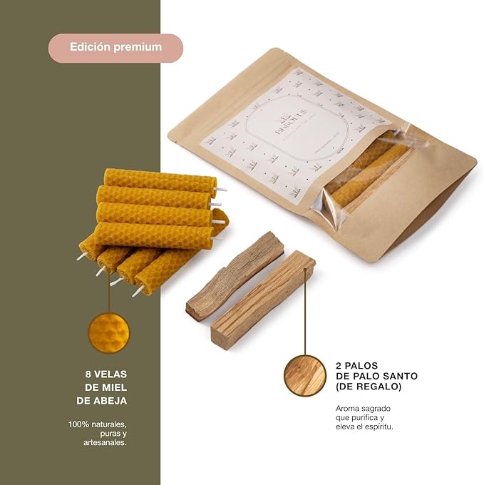 Ritual de Luz y Propósito – Velas de Miel de Abeja & Palo