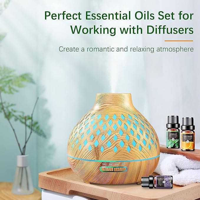 Set de Aceites Esenciales Naturales AESHORY – 6 Fragancias para Conectar con tu Interior