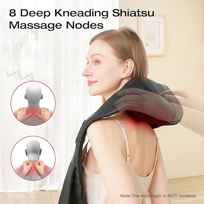 Masajeador Cervical y de Espalda con Calor Relajante