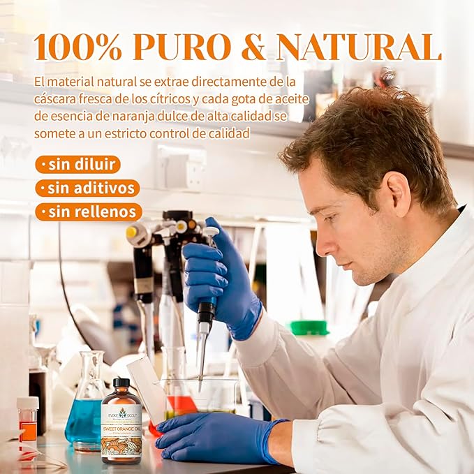 Aceite Esencial de Naranja Dulce 100% Puro y Natural