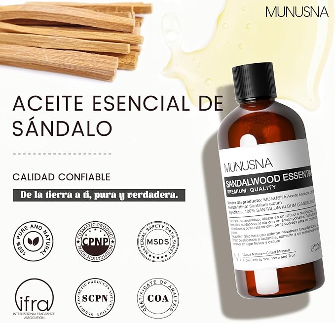 Aceite Esencial de Sándalo 100% Puro
