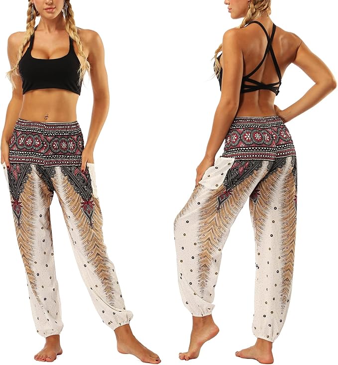 Nuofengkudu Pantalones Hippies Tailandeses para Mujer